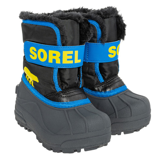 Buty śniegowce dziecięce Sorel Snow Commander Boot - Black/Super Blue