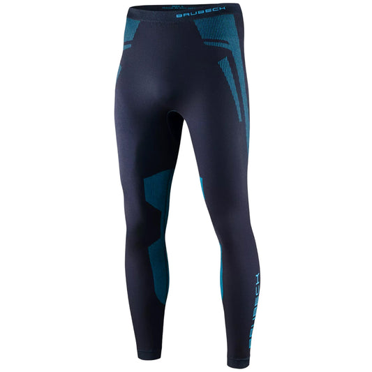 Legginsy termoaktywne męskie Brubeck Dry - Grafitowe/Niebieskie