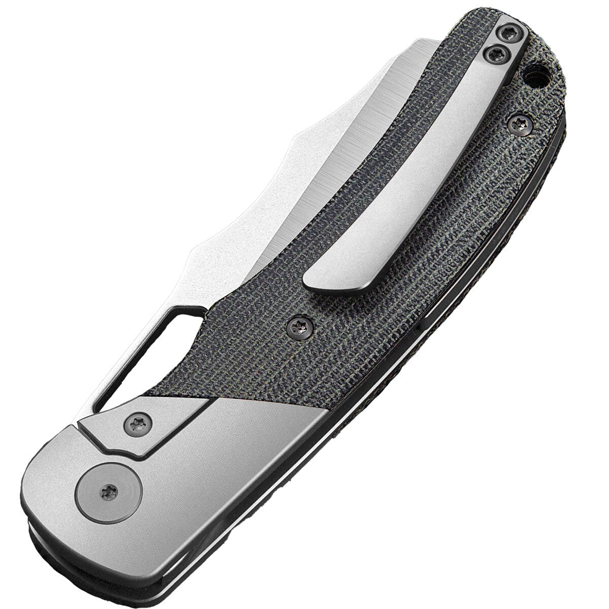 Nóż składany Bestech Knives Syn - Titanium / Black Canvas Micarta