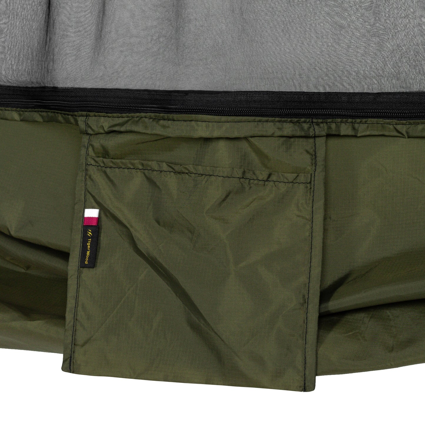Hamak ultralekki TigerWood Ważka V2 Long Double Zip Green - z moskitierą
