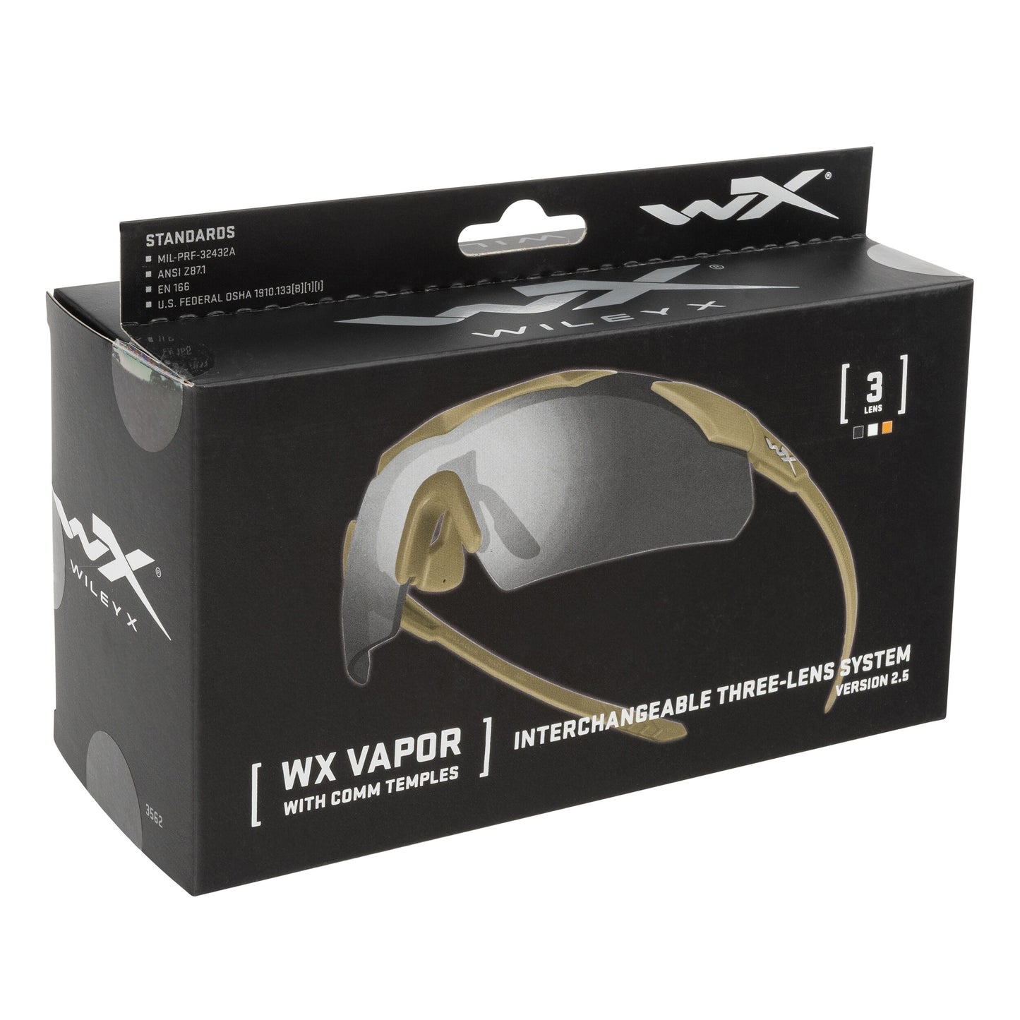 Okulary taktyczne Wiley X Vapor Comm 2.5 Set 3in1 - Matte Tan