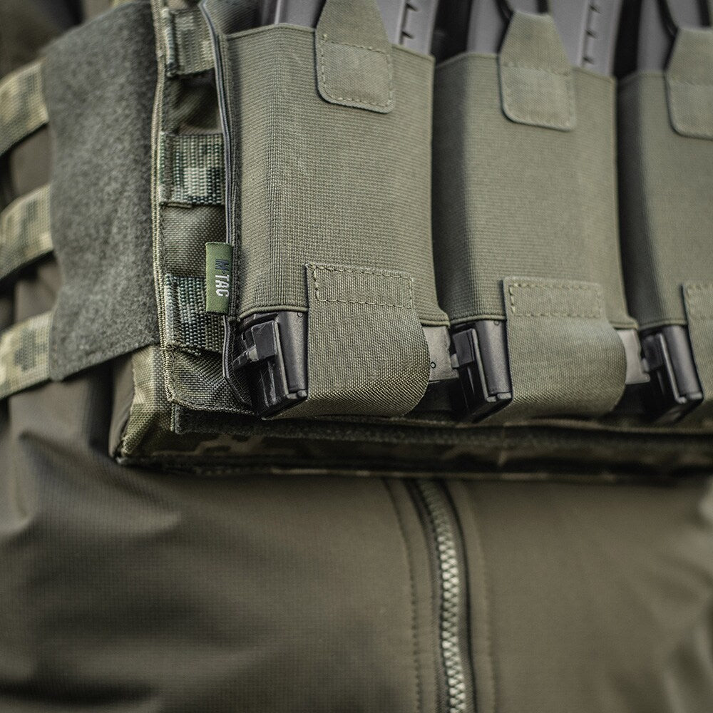 Ładownica elastyczna M-Tac Elite Laser Cut na 3 magazynki karabinowe - Ranger Green