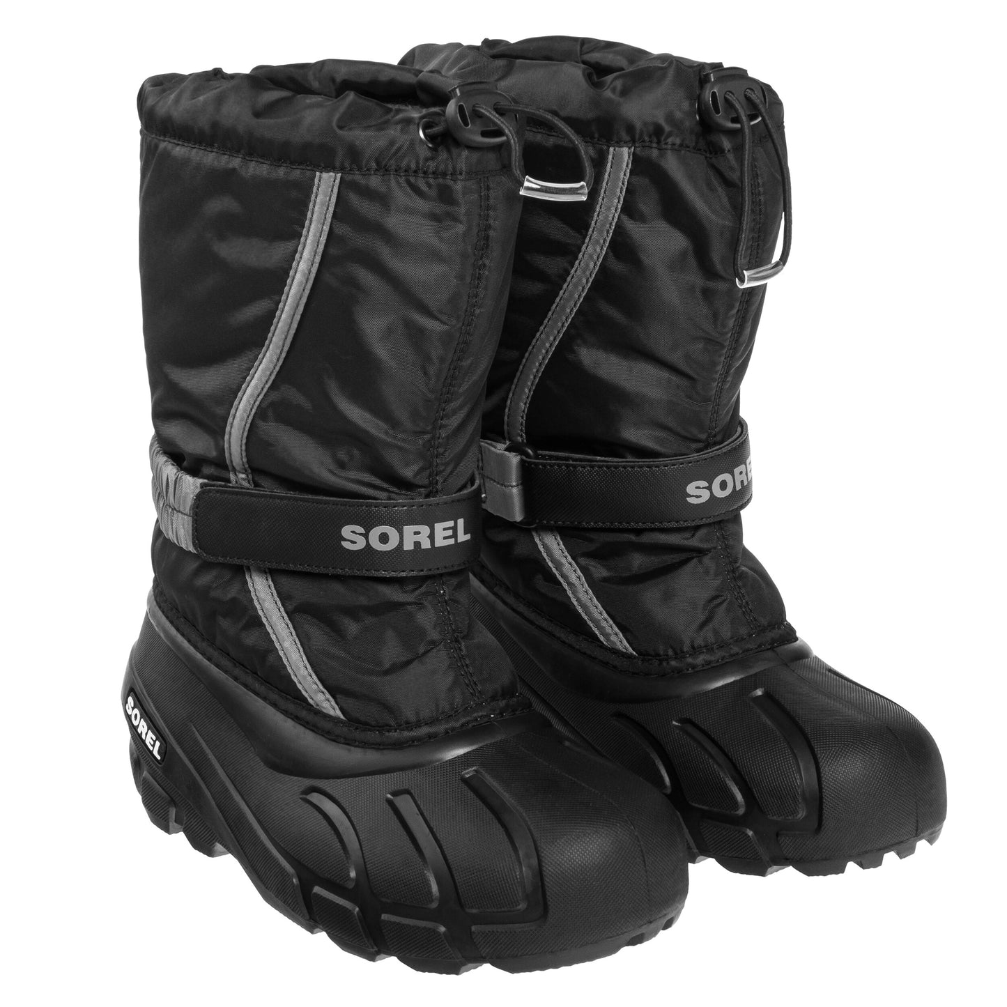 Buty śniegowce dziecięce Sorel Flurry Print Youth Boot - Black/City Grey