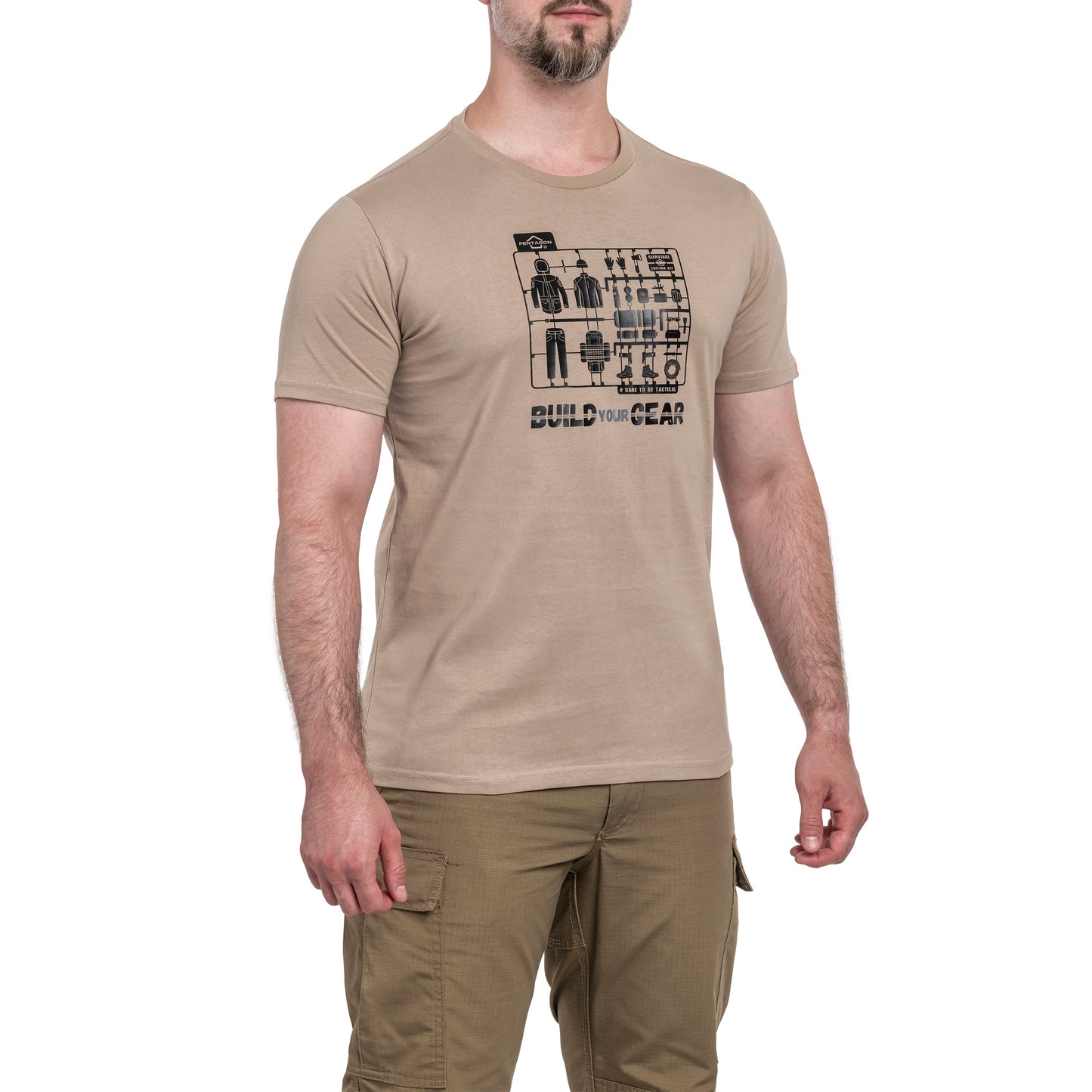 Koszulka T-Shirt Pentagon Ageron "Build Your Gear" - Khaki