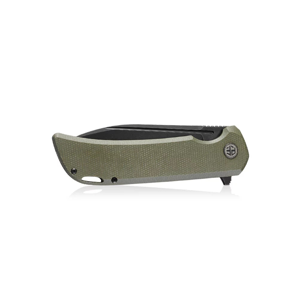 Nóż składany Petrified Fish Tunny PF-B05 - Black Stonewash/Green Micarta