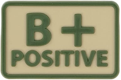 Emblemat grupa krwi B Rh+ Khaki - 2 szt.