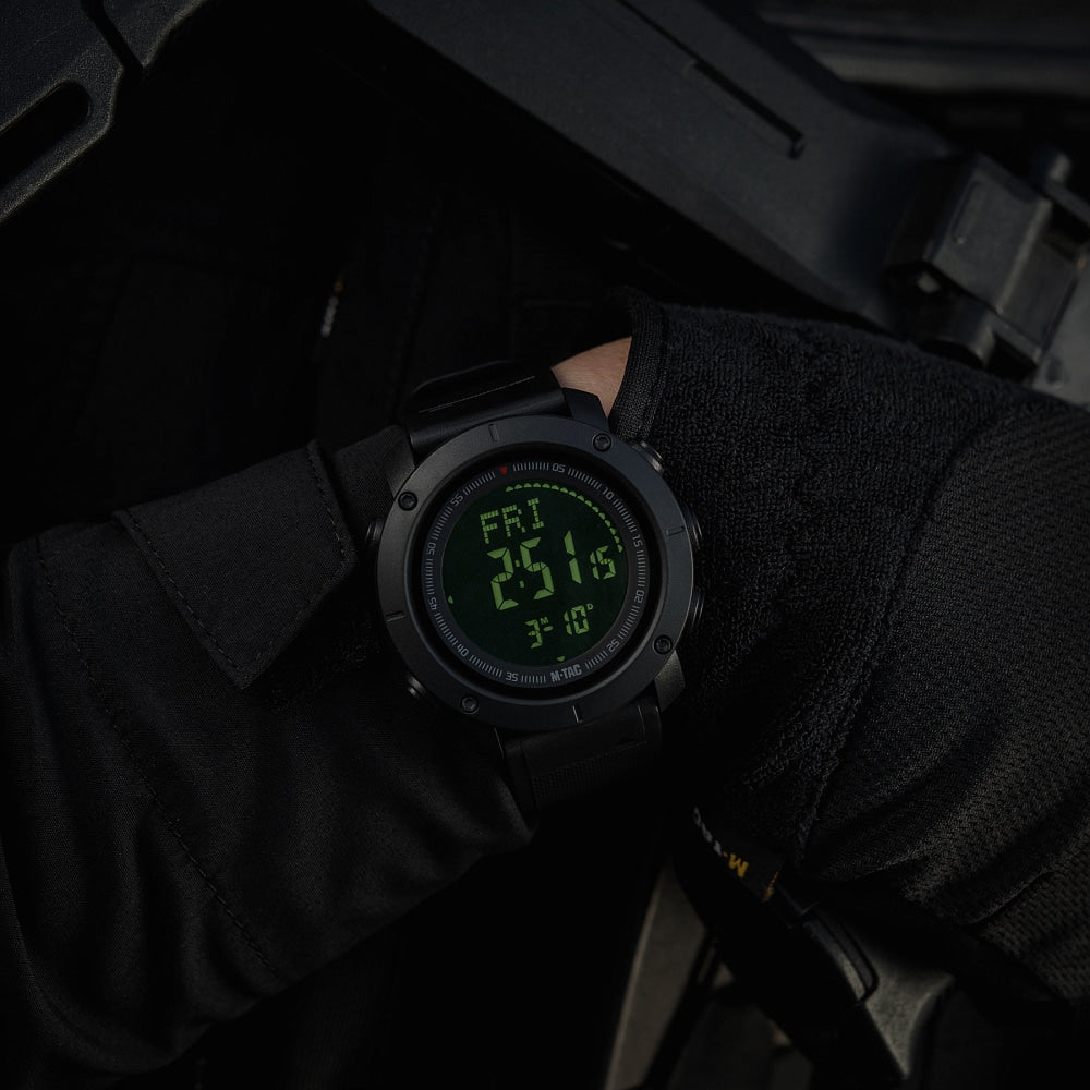 Zegarek taktyczny M-Tac z kompasem 2095 - Black
