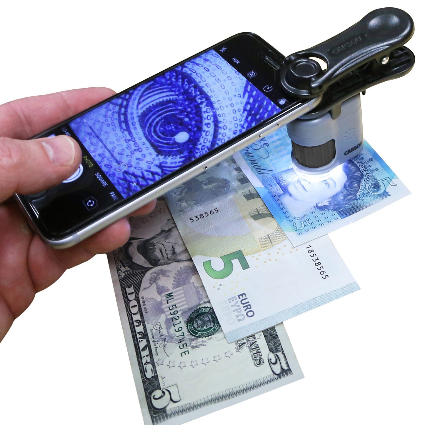Mikroskop kieszonkowy Carson MicroMini 20x z klipsem do smartfona