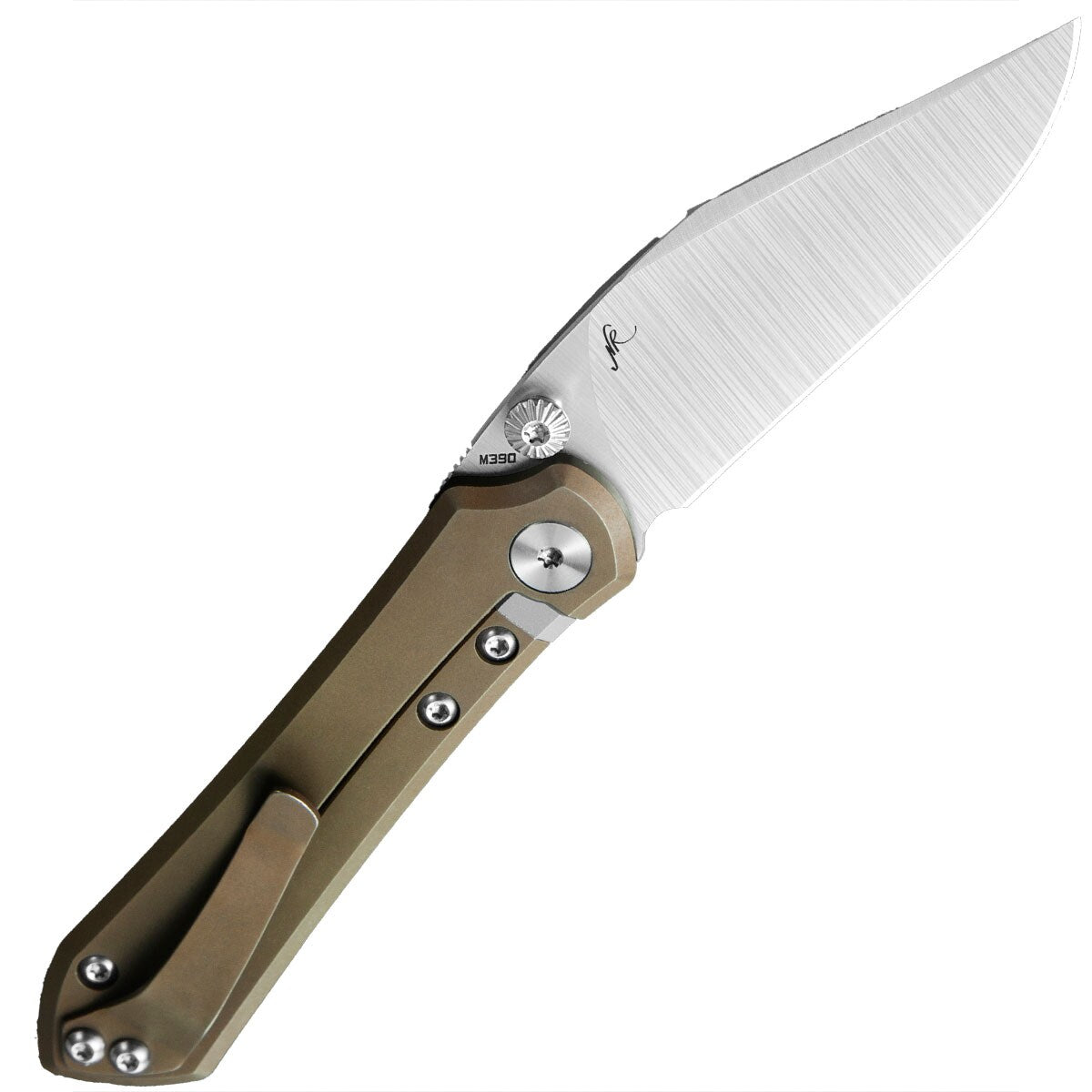 Nóż składany Bestech Knives Icarus - Silver Blade / Brown Titanium