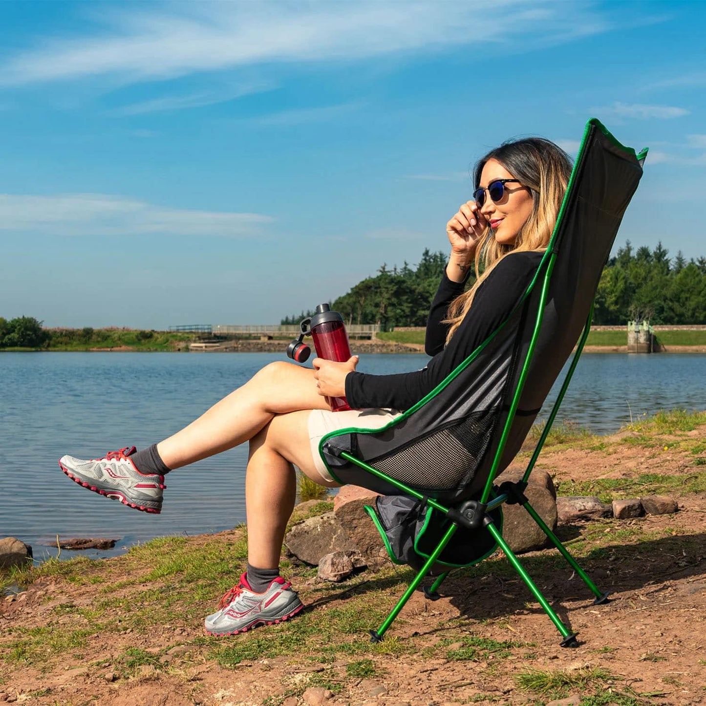 Krzesło turystyczne Highlander Outdoor Ayr Rest - Green/Grey