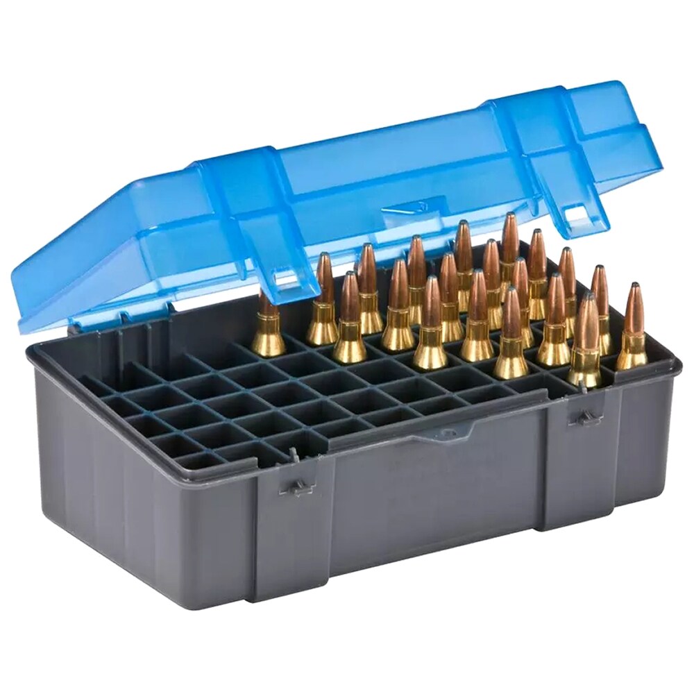 Pudełko amunicyjne Plano kal. 308W 50 szt. - Dark Grey/Transparent Blue