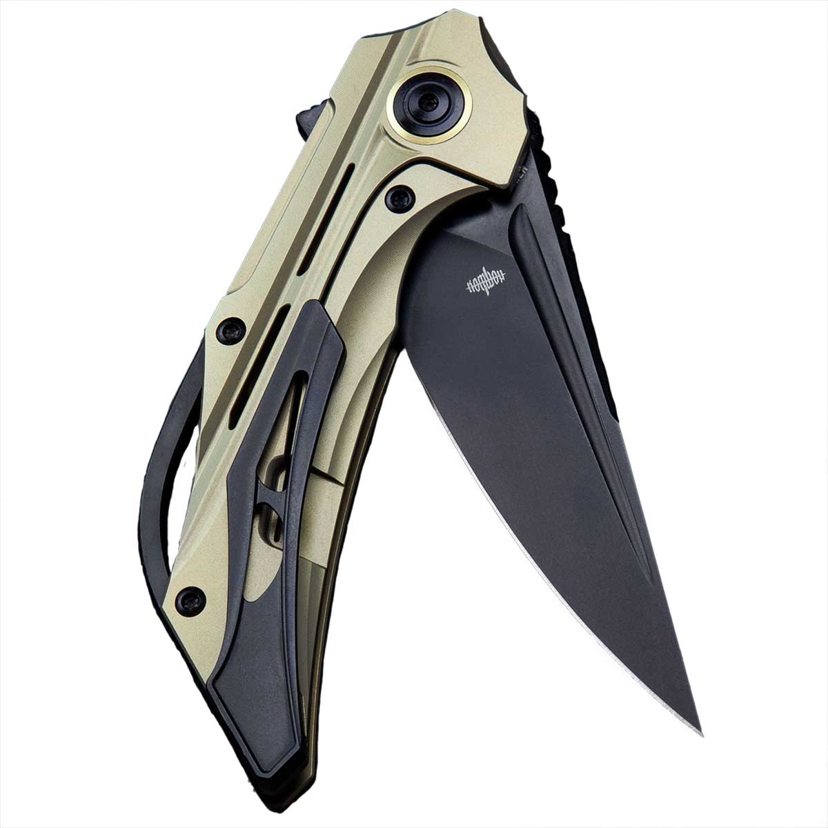 Nóż składany Bestech Knives Vigil - Black Stonewash Blade/Gold Titanium