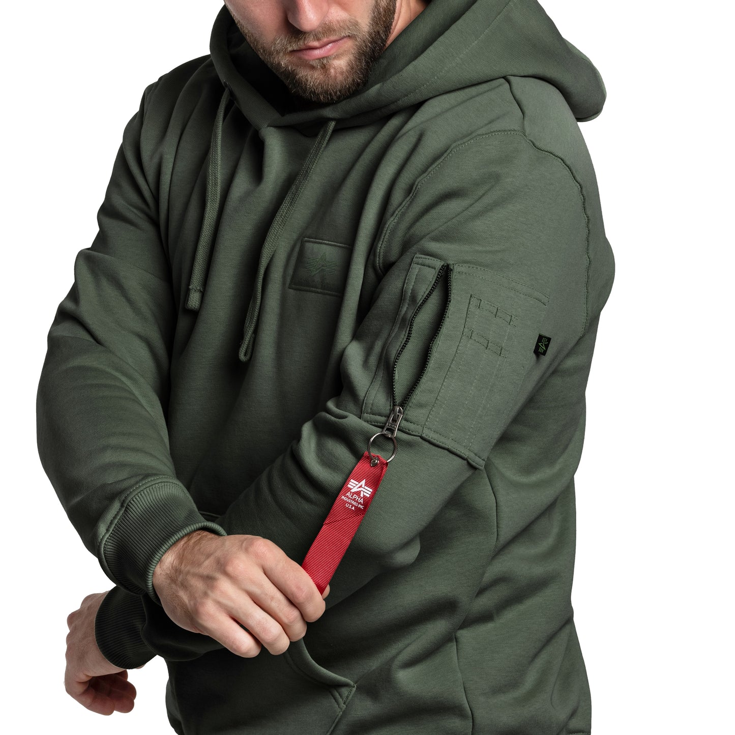 Bluza Alpha Industries Back Print Hoody - Dark Olive