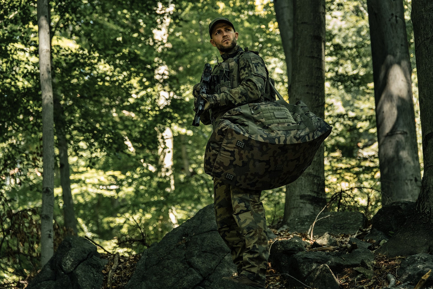 Torba Mil-Tec US Combat Parachute Cargo Large 105 l - wz.93 Pantera PL Woodland