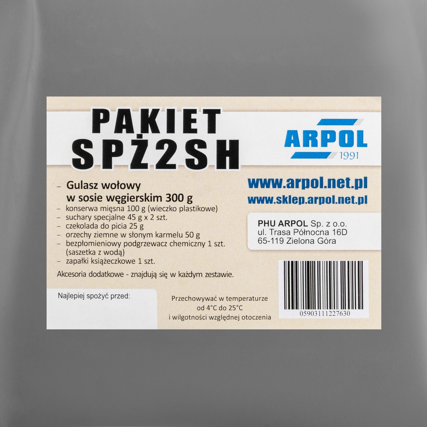 Strzelecki pakiet żywnościowy Arpol SPŻ2SH - gulasz węgierski 300 g