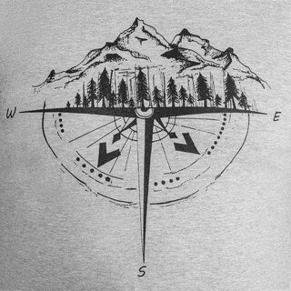 Koszulka T-shirt TigerWood Róża Wiatrów - Szara