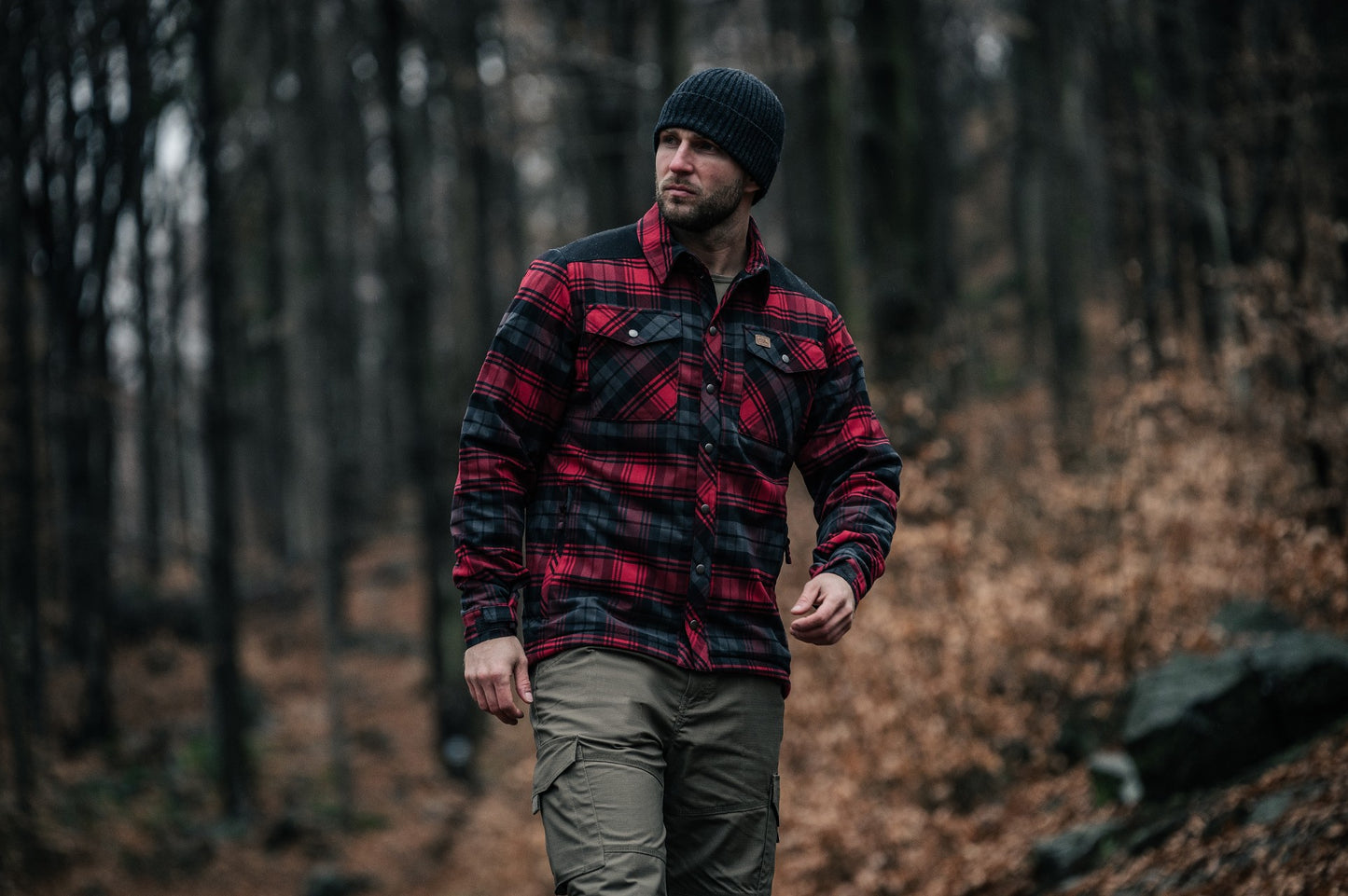 Koszula Helikon Winter Warden Long Sleeve - Slate Crimson Plaid