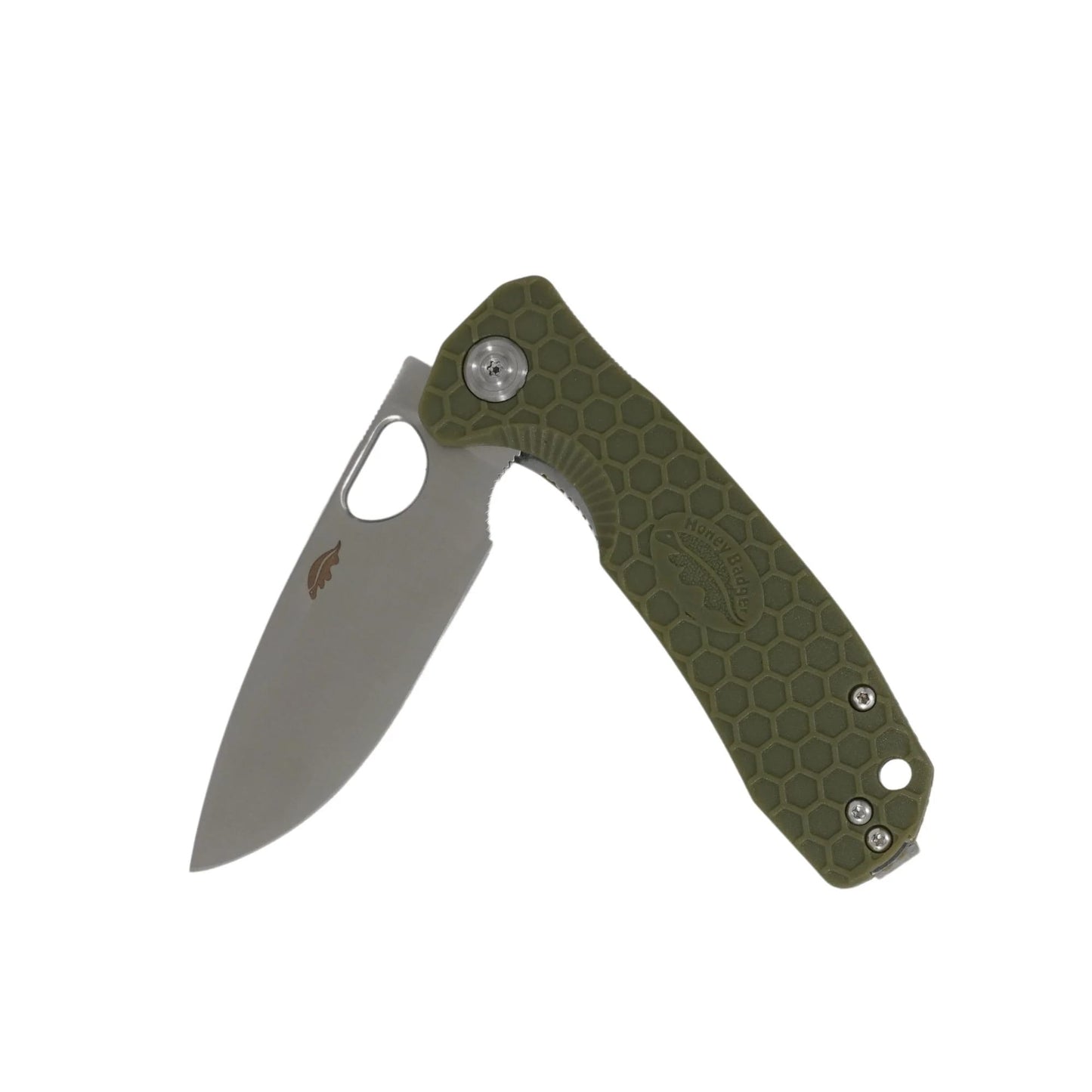 Nóż składany Honey Badger Drop-Point Flipper Medium 8Cr13MoV - Green