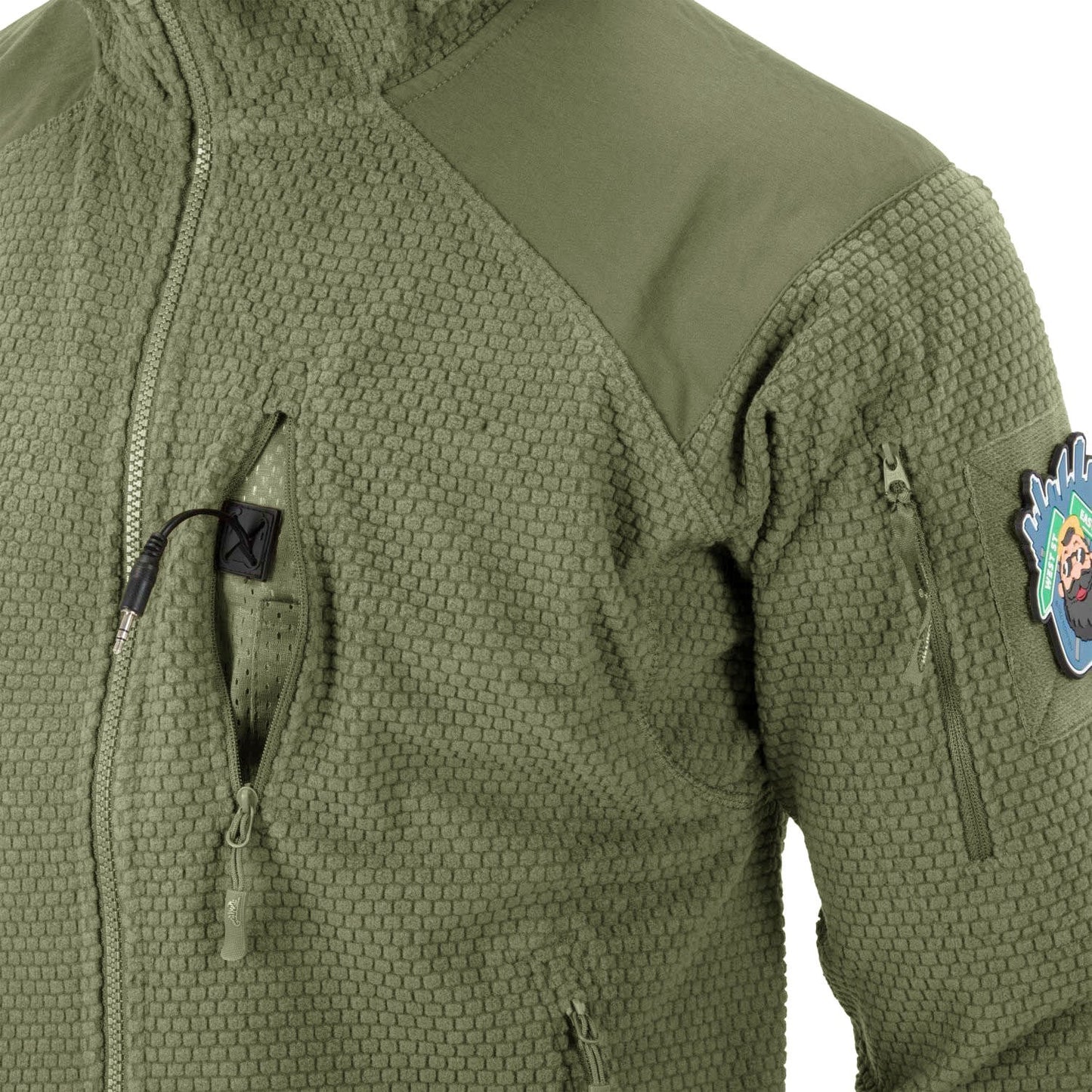 Polar Helikon Alpha Hoodie Grid Fleece - Olive Green