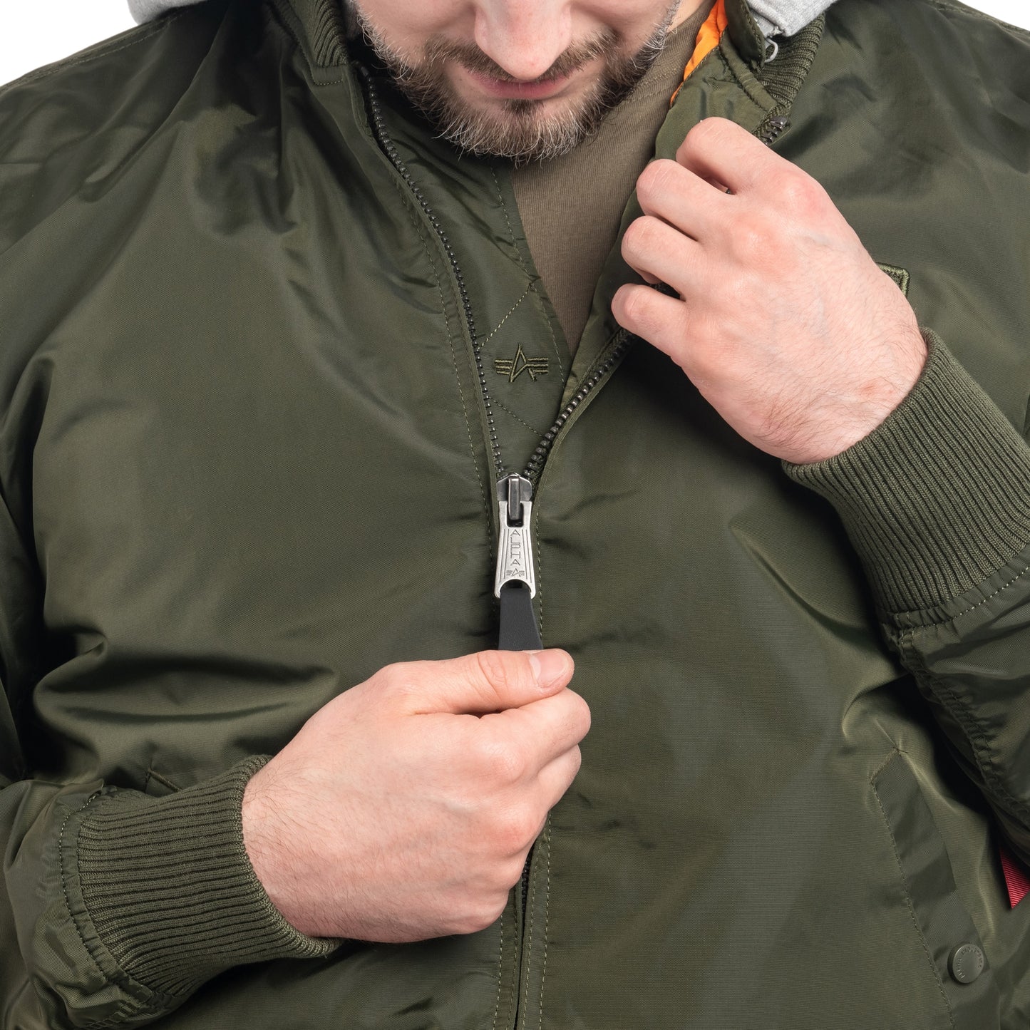 Kurtka Alpha Industries MA-1 TT Hood - Dark Green