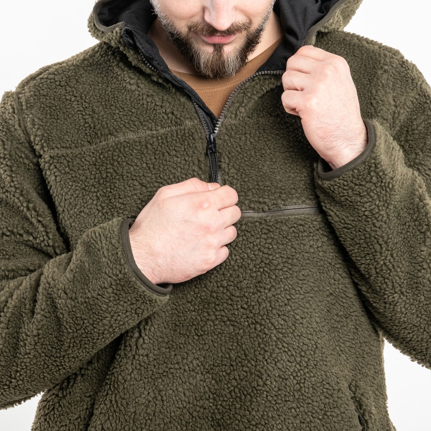 Polar Brandit Teddyfleece Worker Pullover - Olive