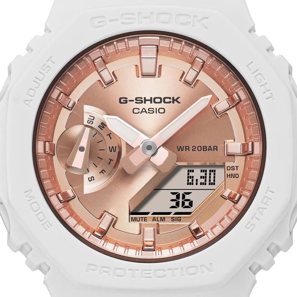 Zegarek damski Casio G-Shock GMA-S2100MD -7AER - Golden Rose/White