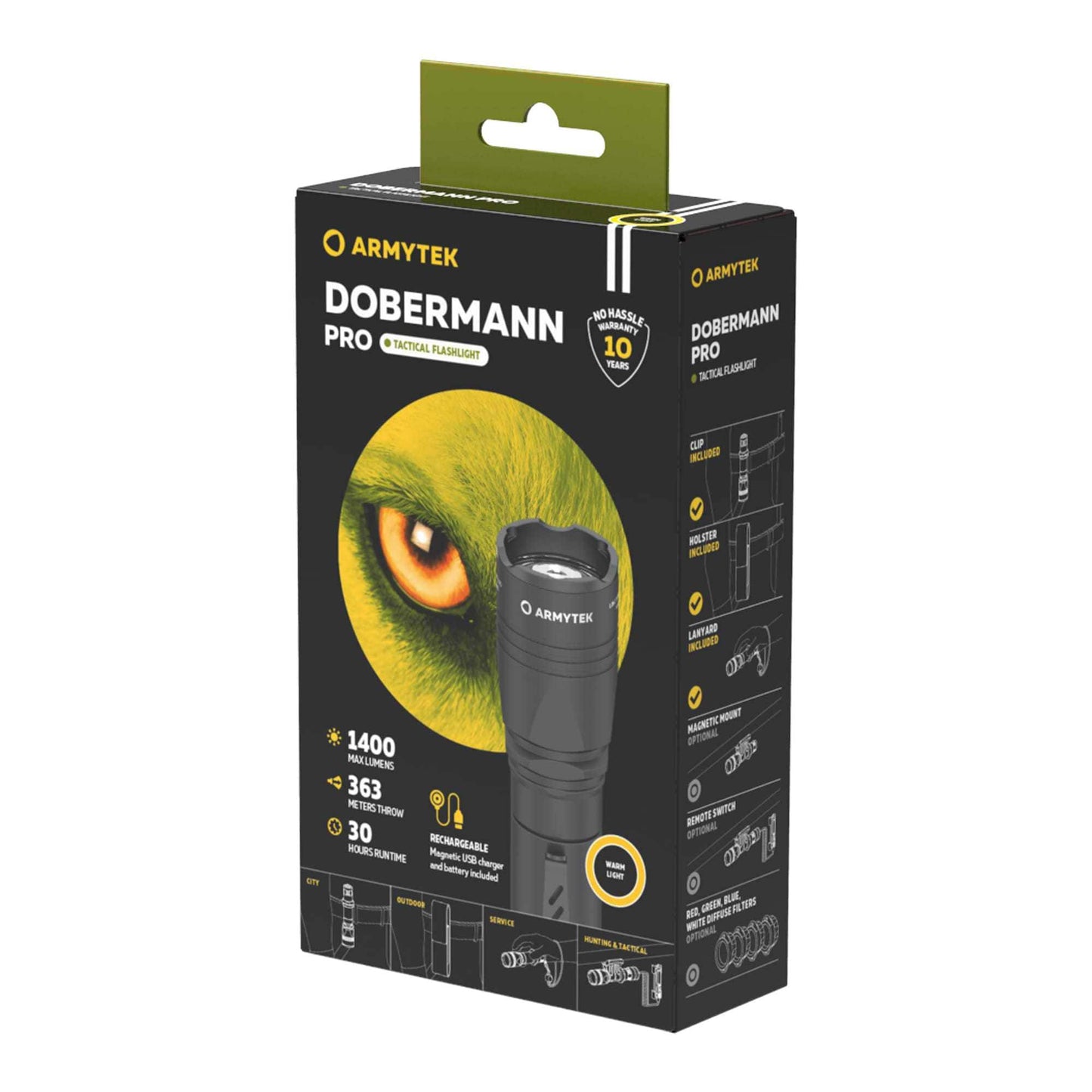 Latarka Armytek Dobermann Pro Magnet USB Warm - 1400 lumenów
