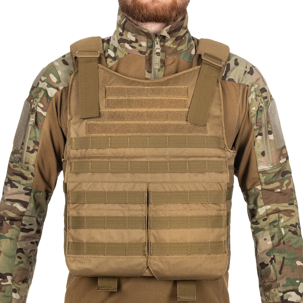 Kamizelka taktyczna Voodoo Tactical Hayden Plate Carrier z plecakiem na wkład hydracyjny - Coyote