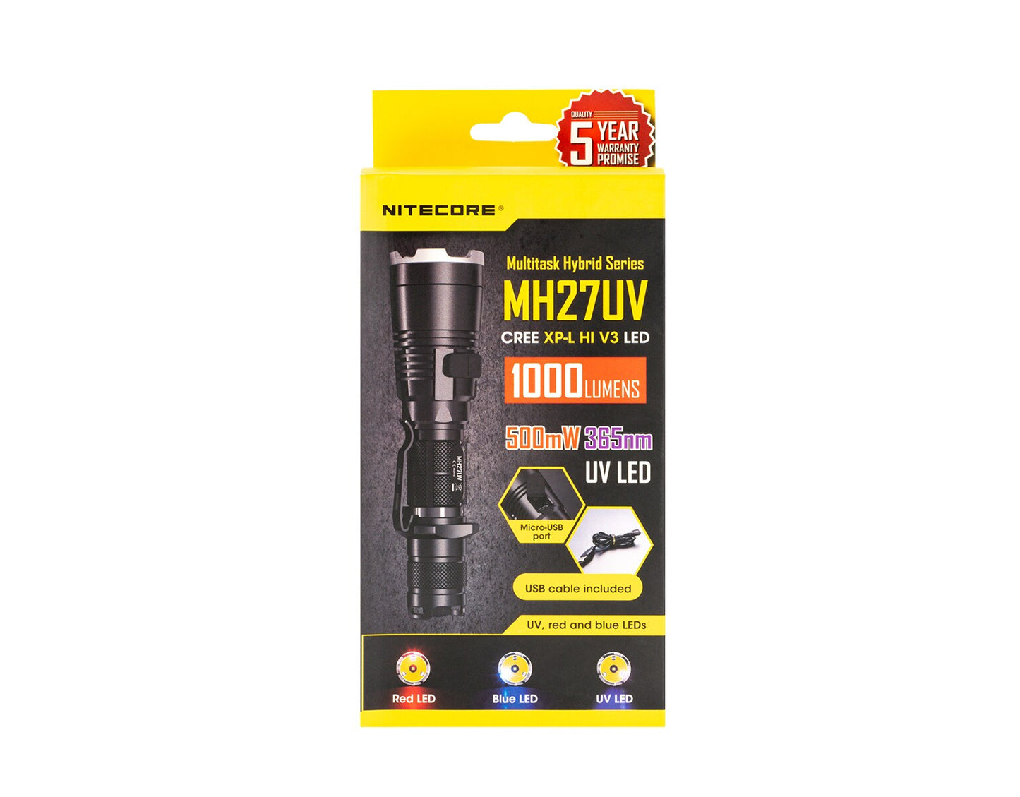 Latarka Nitecore MH27UV - 1000 lumenów