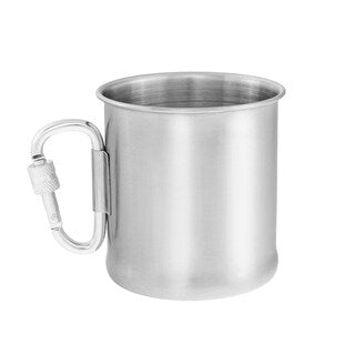 Kubek stalowy Mil-Tec z karabinkiem 250 ml