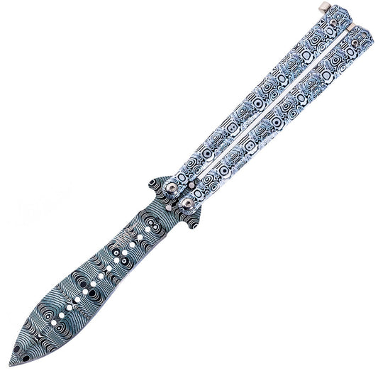 Nóż składany motylek Grey Damascus