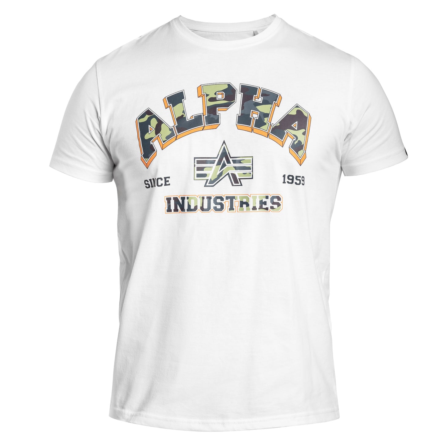 Koszulka T-shirt Alpha Industries College Camo - White