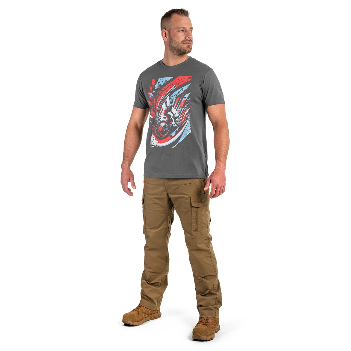 Koszulka T-shirt Voyovnik Rower Color - Szara
