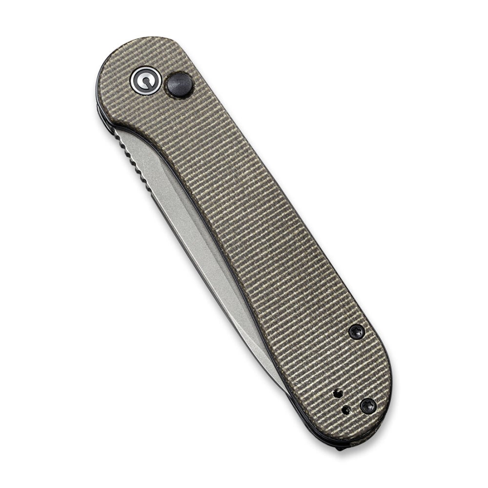 Nóż składany Civivi Elementum Button Lock - Dark Green Micarta