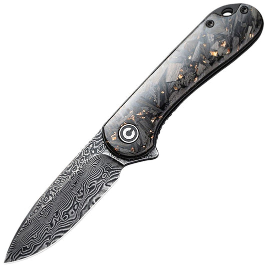 Nóż składany Civivi Elementum Damast Resin - Black/Cooper