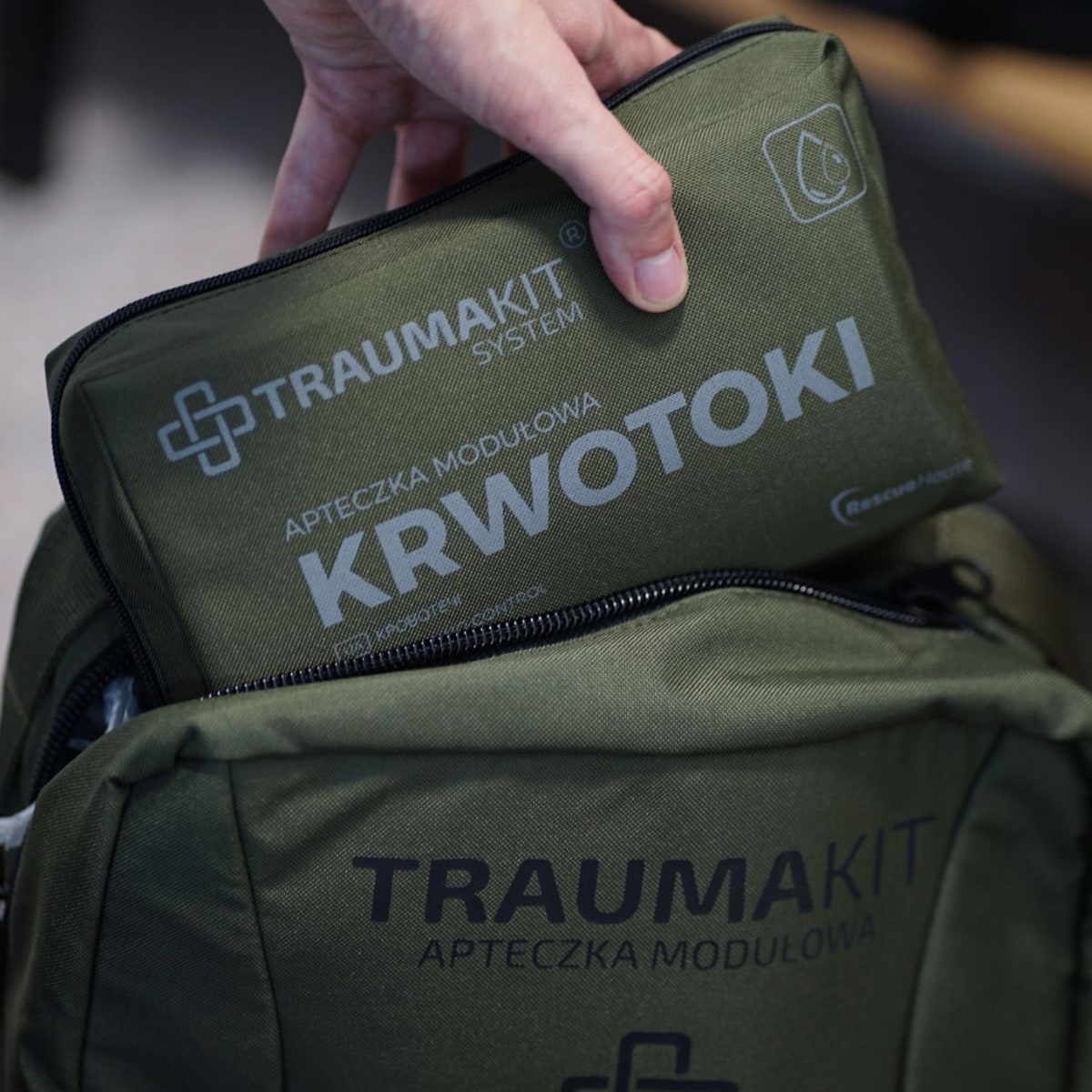 Apteczka modułowa AedMax Trauma Kit K Zielona - Krwotoki