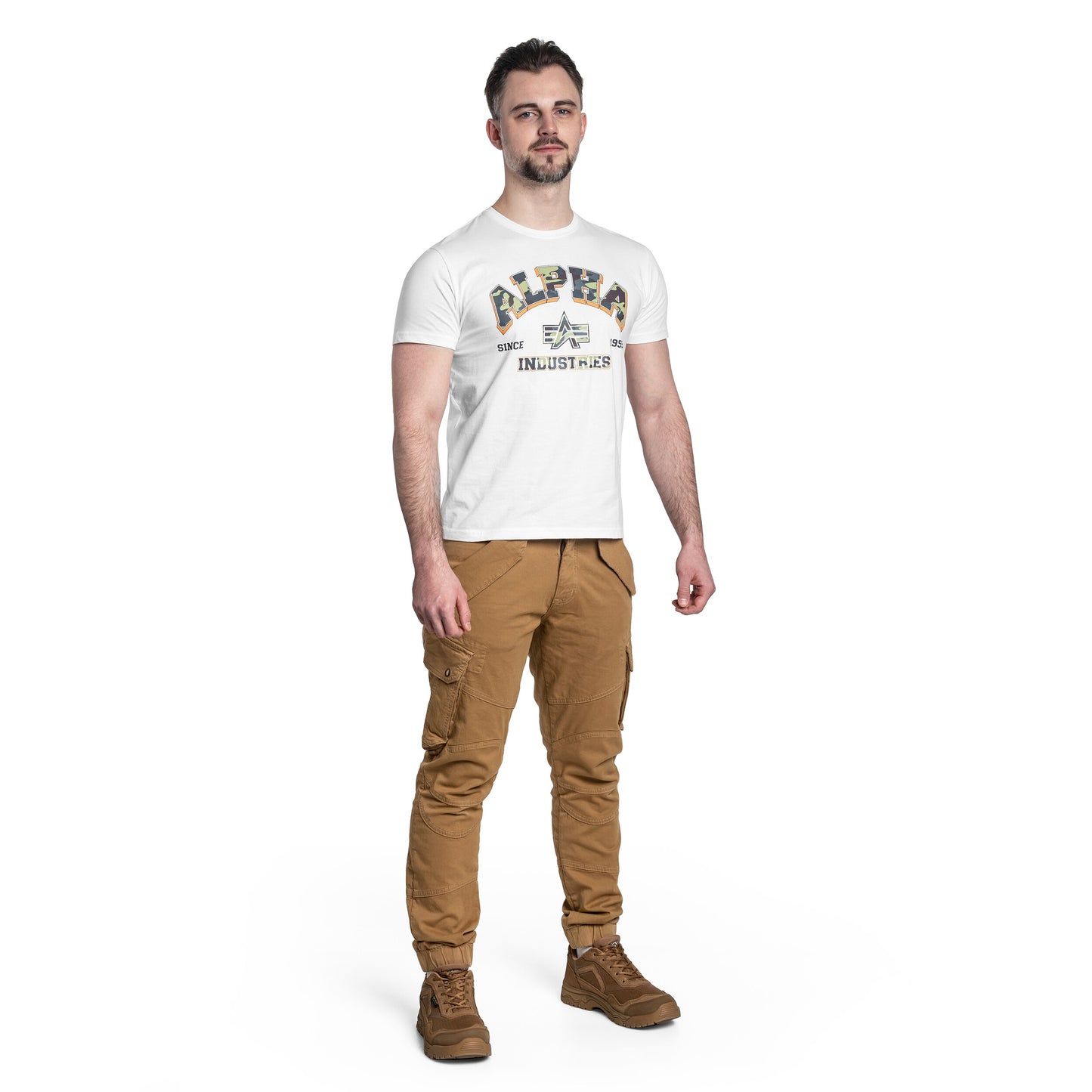 Koszulka T-shirt Alpha Industries College Camo - White