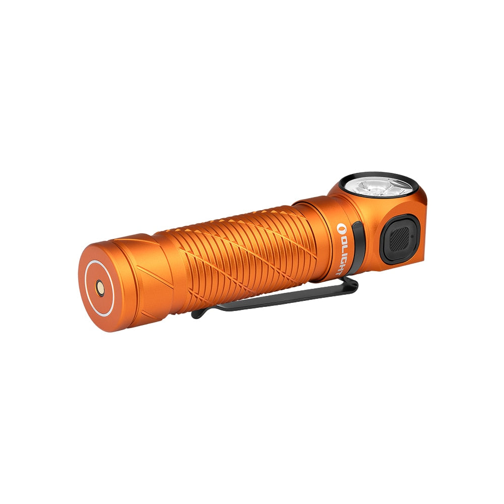 Latarka czołowa i kątowa Olight Perun 3 Orange z opaską - 3000 lumenów