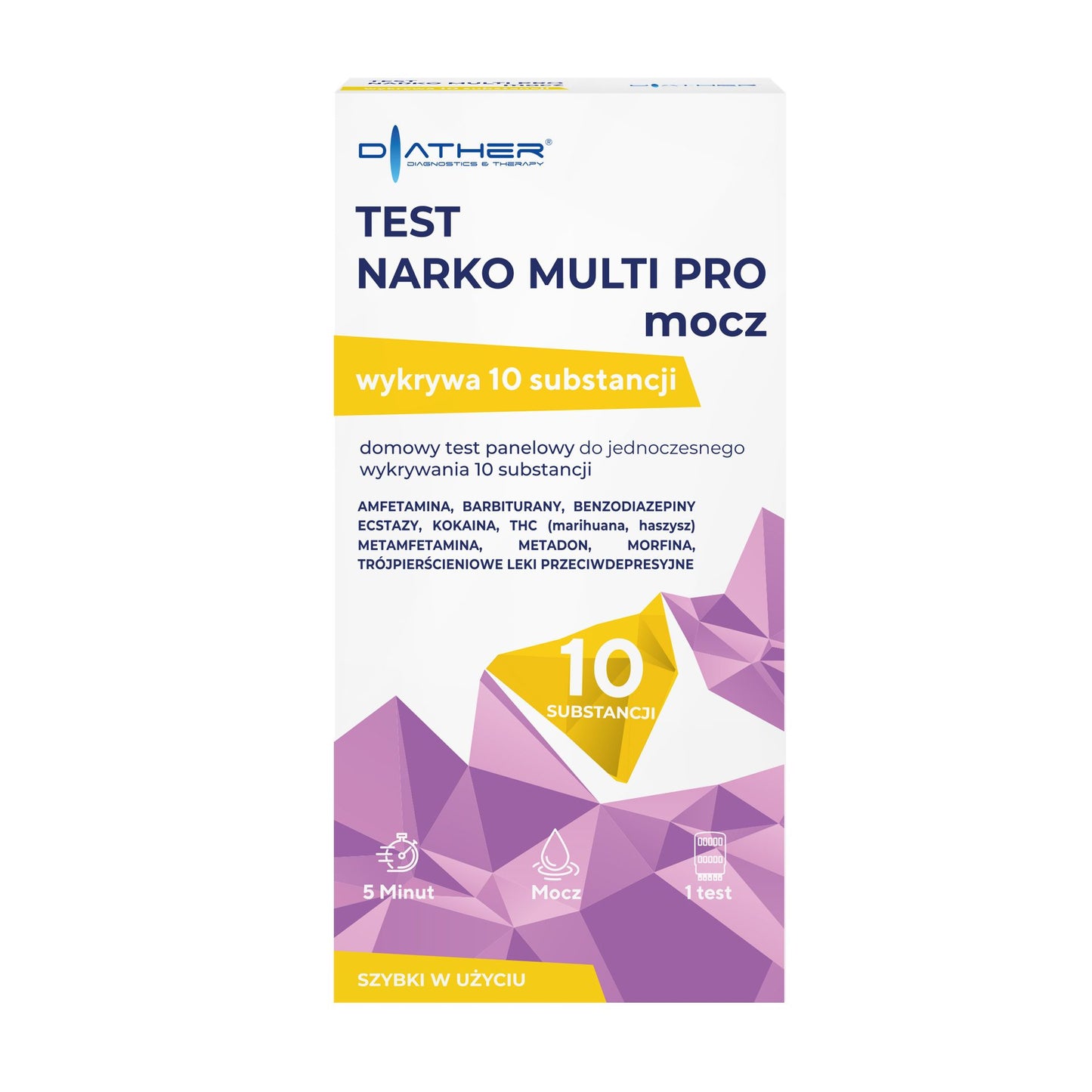 Narkotest Diather Narko Multi Pro na narkotyki w moczu - 10 substancji