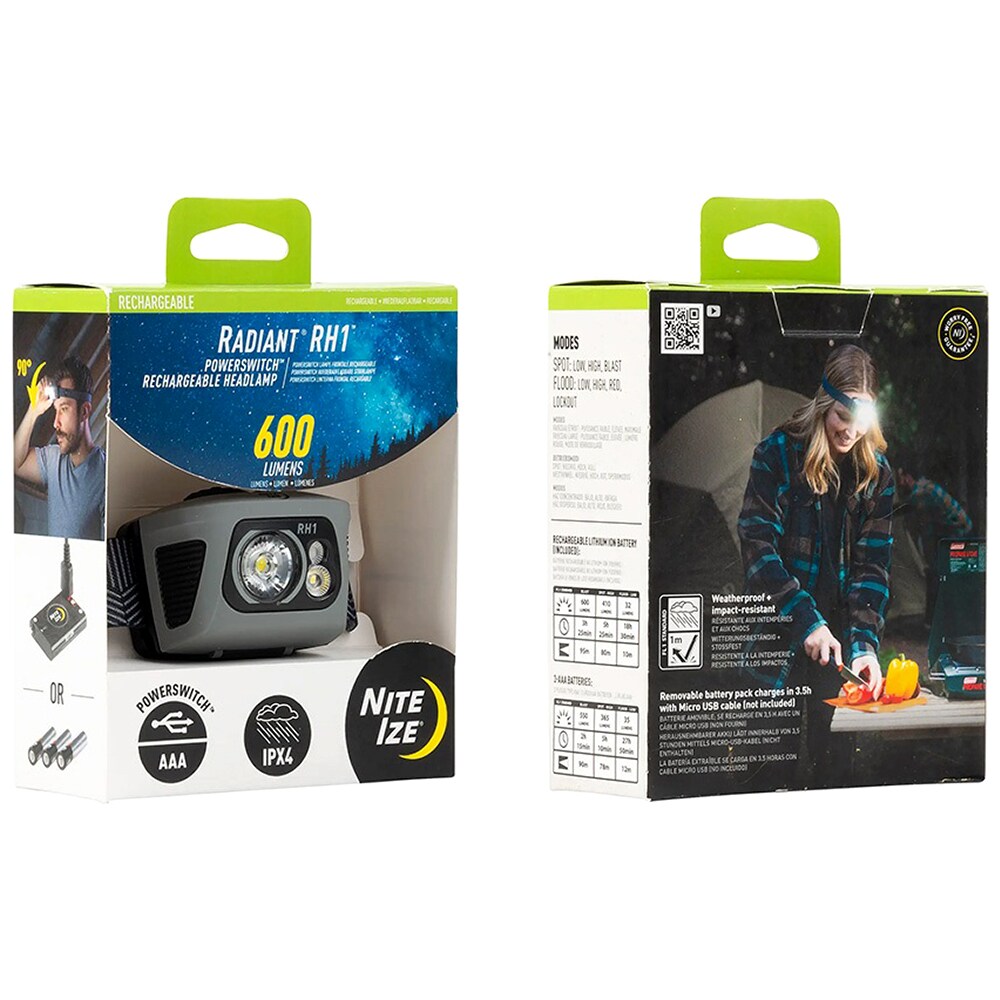 Latarka czołowa Nite Ize Radiant RH1 Grey/Black - 600 lumenów