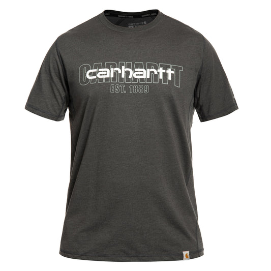 Koszulka Carhartt Force Midweight S/S Logo Graphic - Carbon Heather