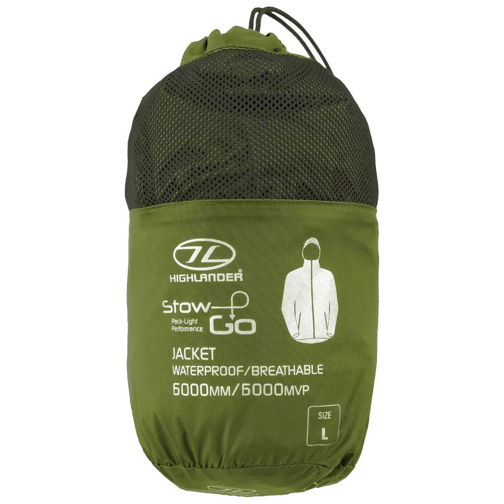Kurtka Highlander Outdoor Stow & Go Pack Away - Olive