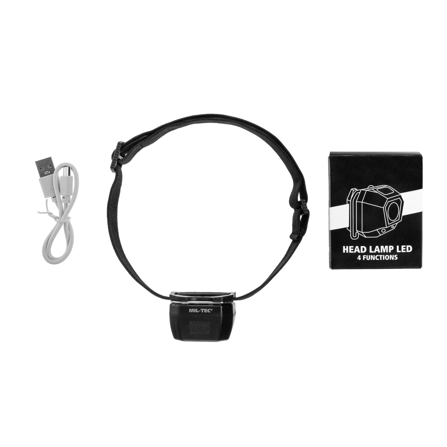 Latarka czołowa Mil-Tec Rechargeable Headlamp Black - 80 lumenów
