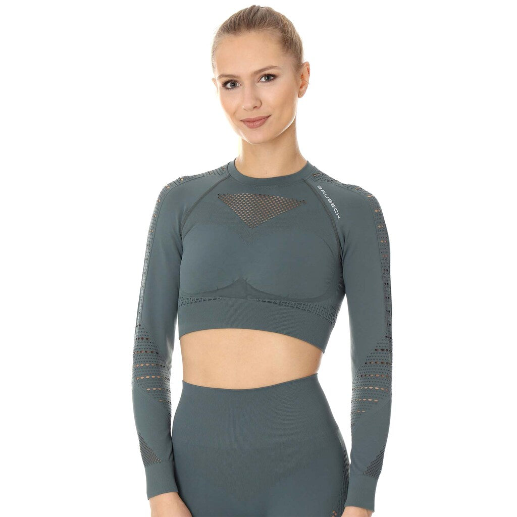 Koszulka damska Brubeck Rashguard Gym - Zielona