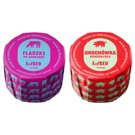 Żywność konserwowana Ed Red - Flaki po zamojsku 400 g, Grochówka 400 g