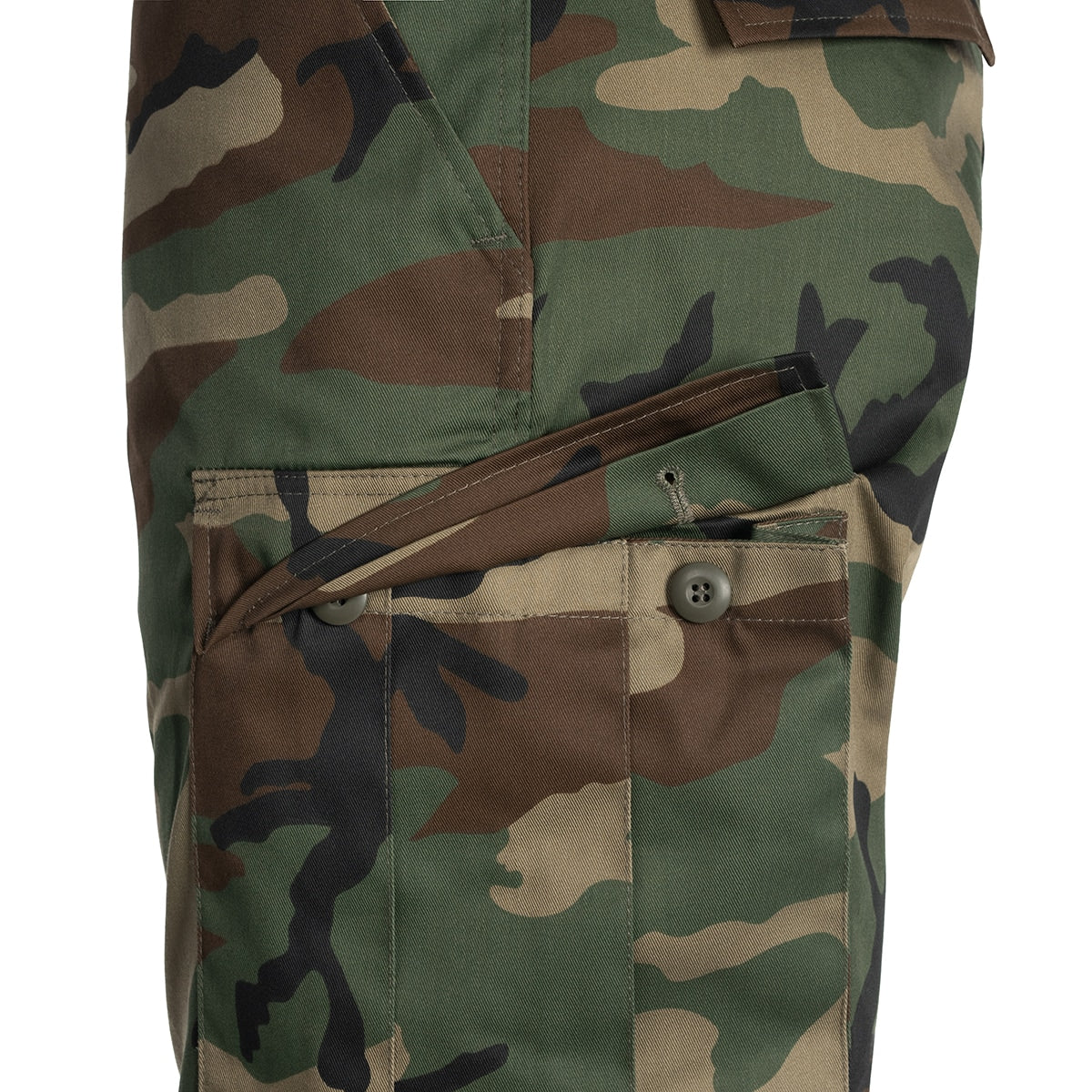 Spodnie wojskowe Mil-Tec wzmacniane BDU Woodland