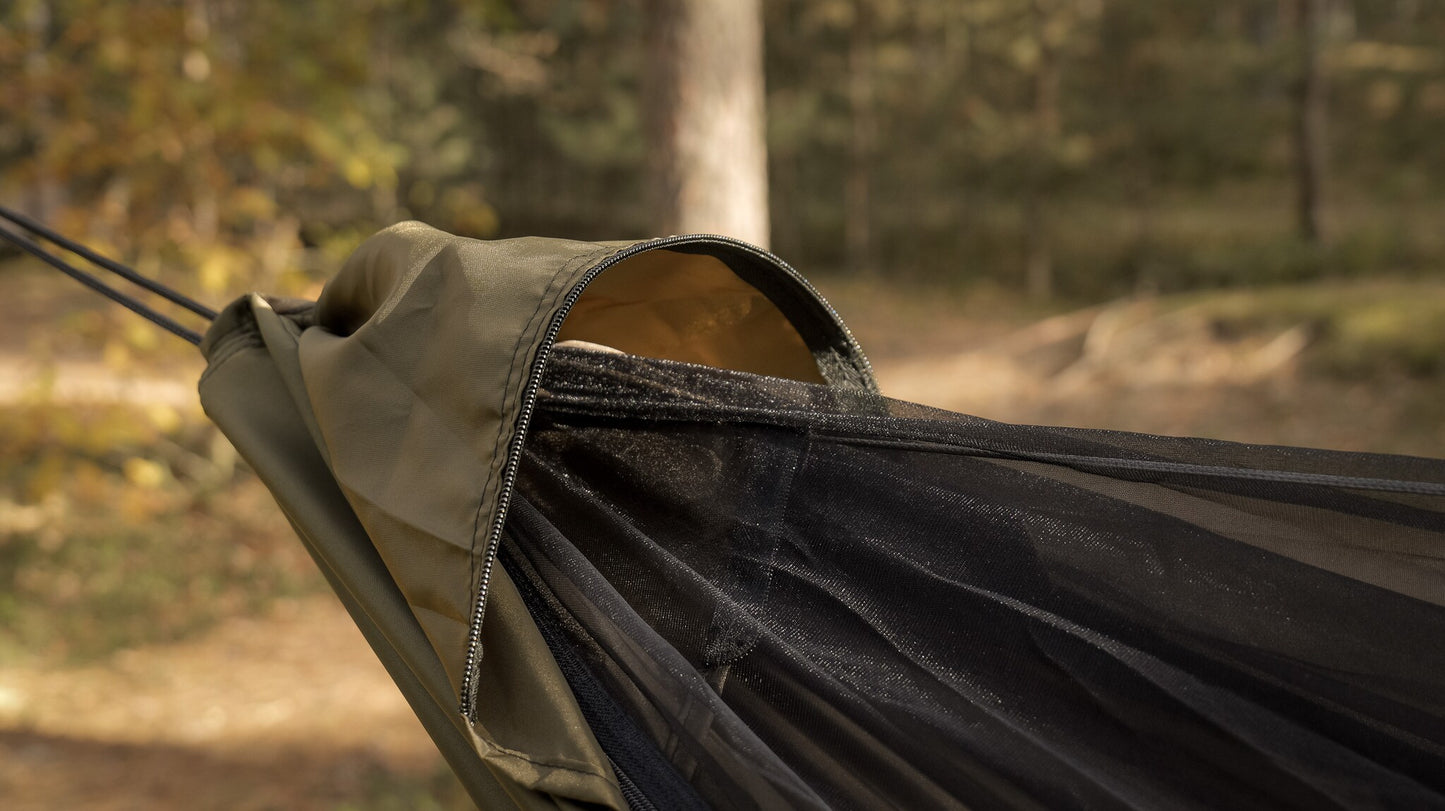 Hamak ultralekki TigerWood Ważka V2 Pocket Khaki - z moskitierą