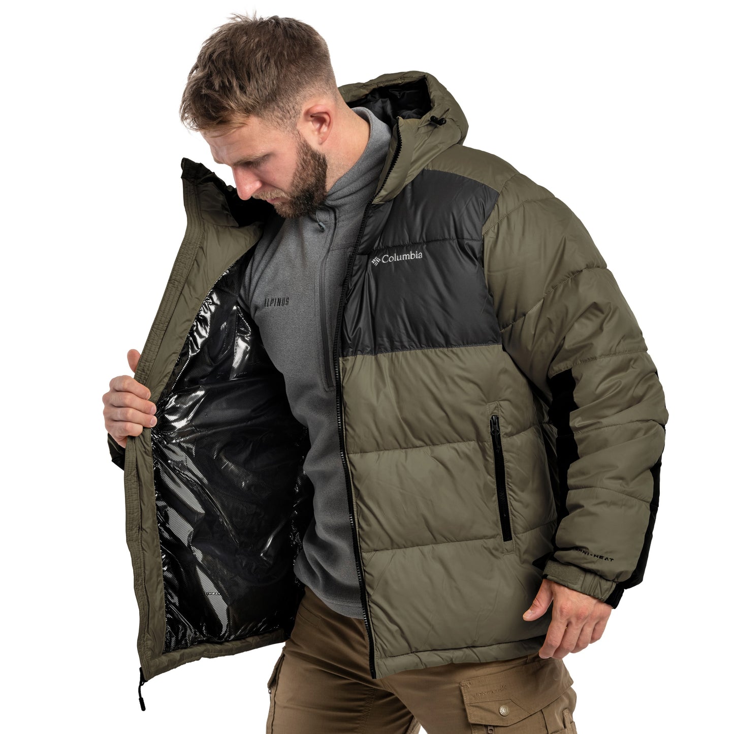 Kurtka Columbia Pike Lake II Hooded Puffer - Stone Green/Shark