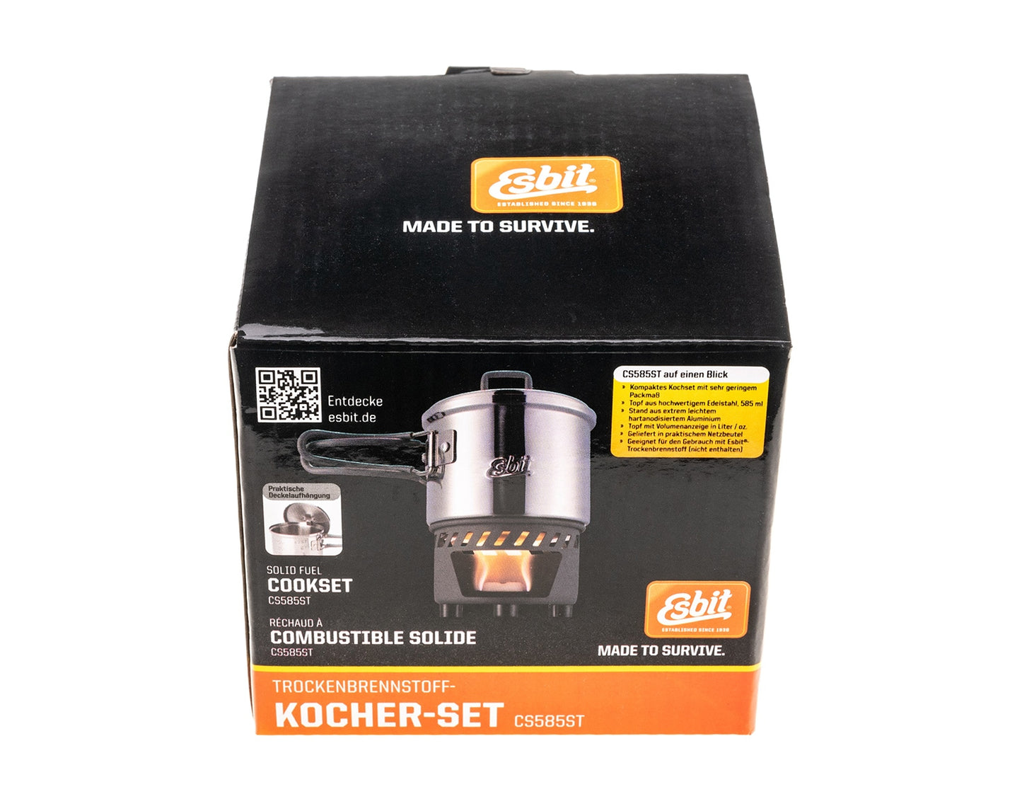 Kuchenka turystyczna Esbit z garnkiem Cookset Stainless steel 585 ml