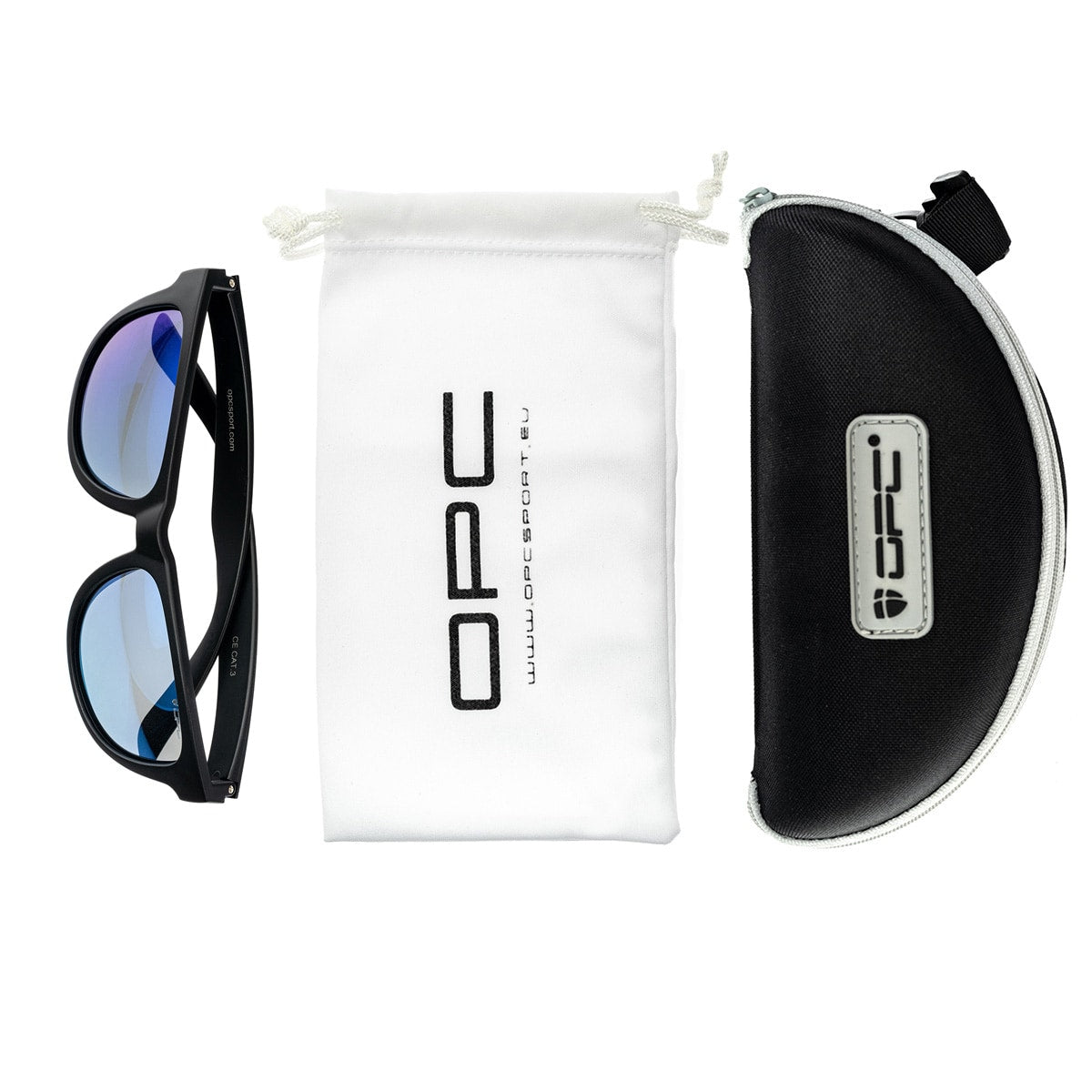 Okulary przeciwsłoneczne OPC Lifestyle Ibiza Blk Mat Blue z polaryzacją